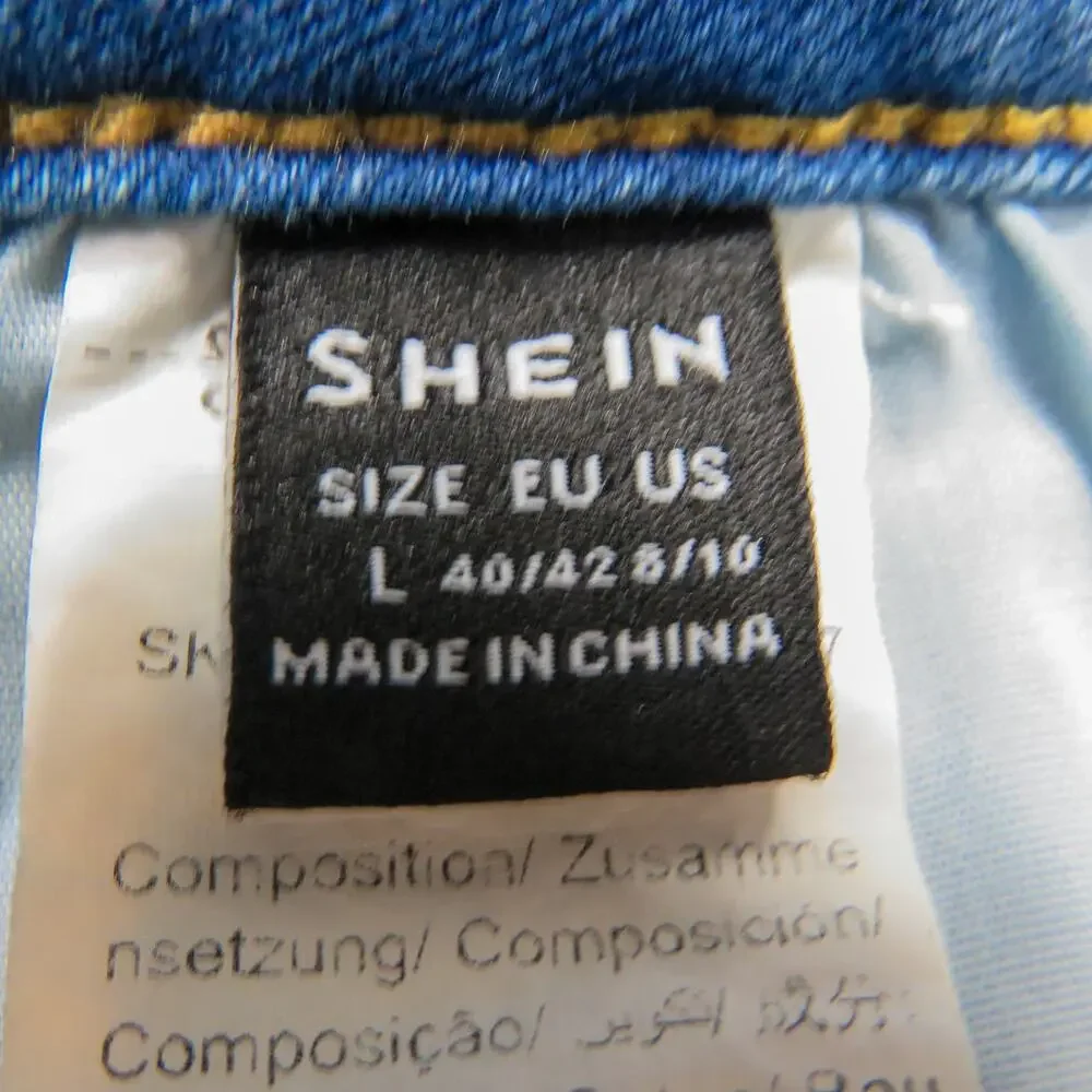 Shein Denim Shorts High Rise Cuffed Jean Shorts Large 28